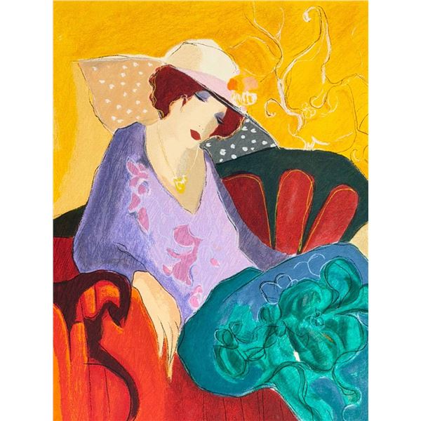 Itzchak Tarkay (Israeli, 1935-2012) Serigraph, Seated Lady in Purple