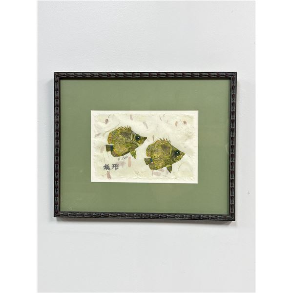 M. Stoves (American) Gyotaku Sumi Ink and Pigments Print on Paper