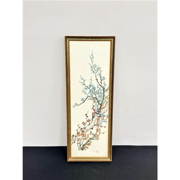 Ho Chu (Asian American) and Asian School, 'Cherry Blossoms' and 'Four Koi Fish', (Signed)