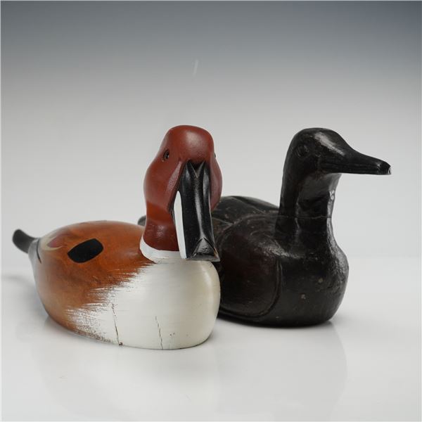 Set of Two Wooden Hand Painted Duck Decoys