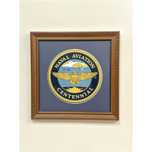 Framed Plaque of the Official Logo and Commemorative Seal for the Centennial of Naval Aviation 1911-