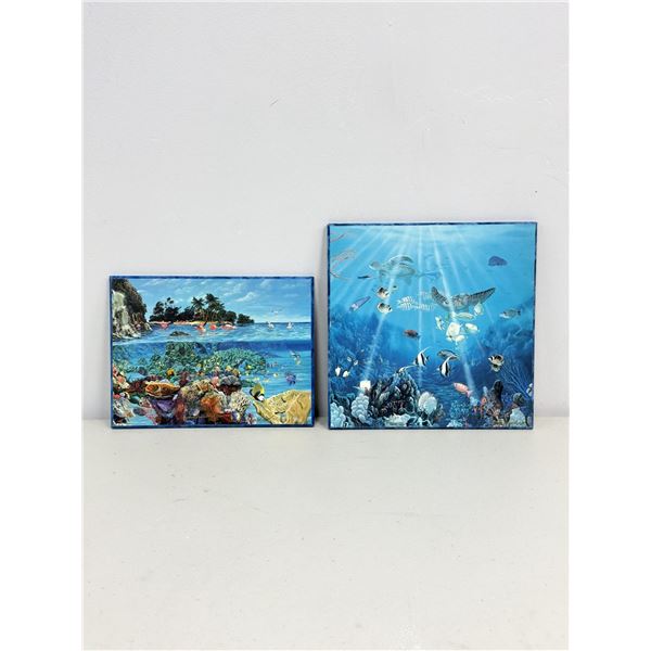 Blu Rivard (American b. 1951) 2pc Digital Prints on Colorplak Board, Passion for Paradise