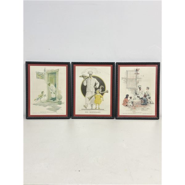 3pc Edward V. Brewer (American, 1911-1926) Cream of Wheat Original Advertisement Prints