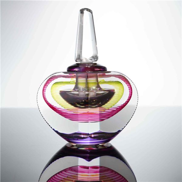 Michael David and Kit Karbler Prismatic Studio Art Glass Perfume Bottle
