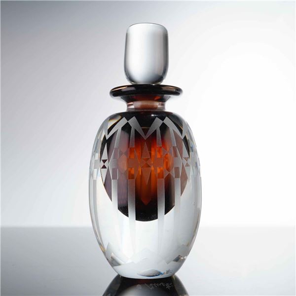 Gary Genetti Cased Art Glass Perfume Bottle and Stopper