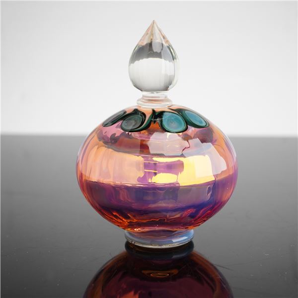 Richard Clements Iridescent Art Glass Scent Bottle and Stopper