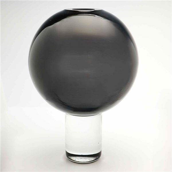 Christian Tortu (French, b. 1954) Onyx Black Glass Globe Vase