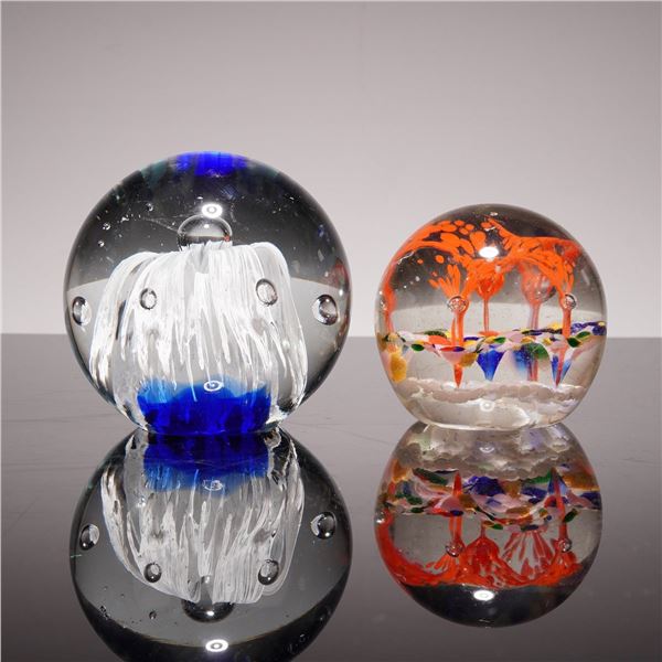 Two Contemporary Art Glass Paperweights