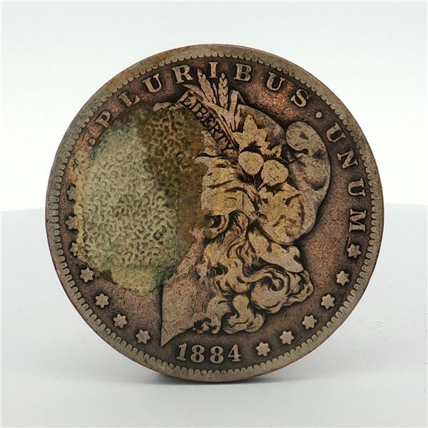 1884-S US One Dollar Morgan Silver Dollar, Circulated