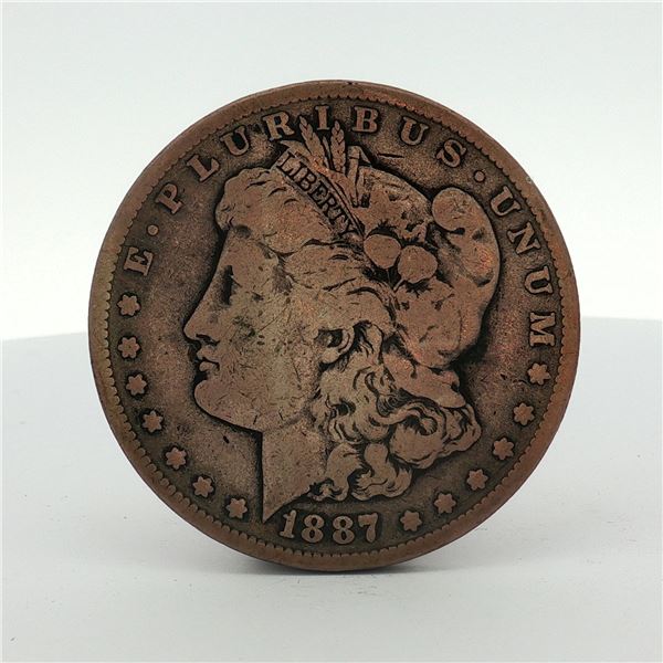 1887-S US One Dollar Morgan Silver Dollar, Circulated