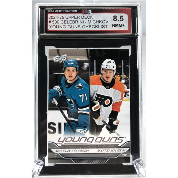 2024-25 UD YG - Macklin Celebrini CL KSA 8.5 - Sharks