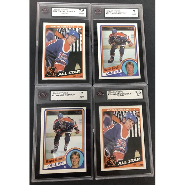 1984-85 Topps Wayne GRETZKY Graded LOT x4 - Oilers