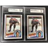 Image 1 : 1984-85 Topps Wayne GRETZKY Graded LOT x2 - Oilers