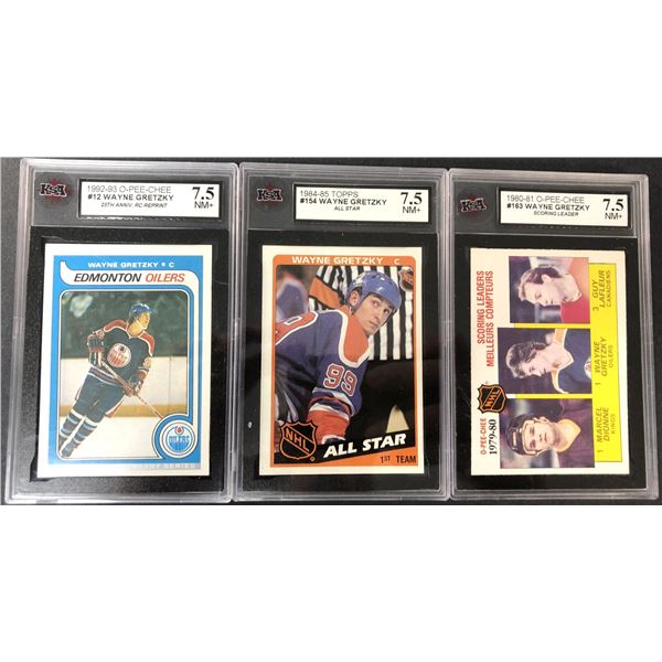 Wayne GRETZKY Graded Lot x3 - Oilers