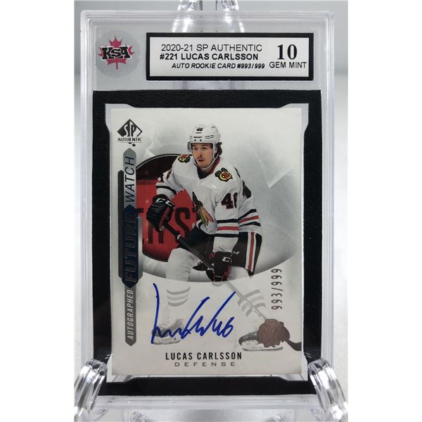 2020-21 SP - Lucas Carlsson RC Auto KSA 10 - Blackhawks