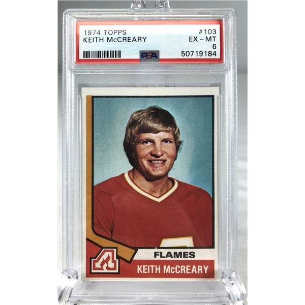 1974-75 Topps - Keith McCreary PSA 6 - Flames