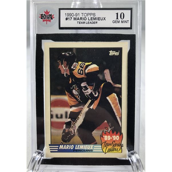 1990-91 Topps Leaders - Mario Lemieux KSA 10 - Penguins