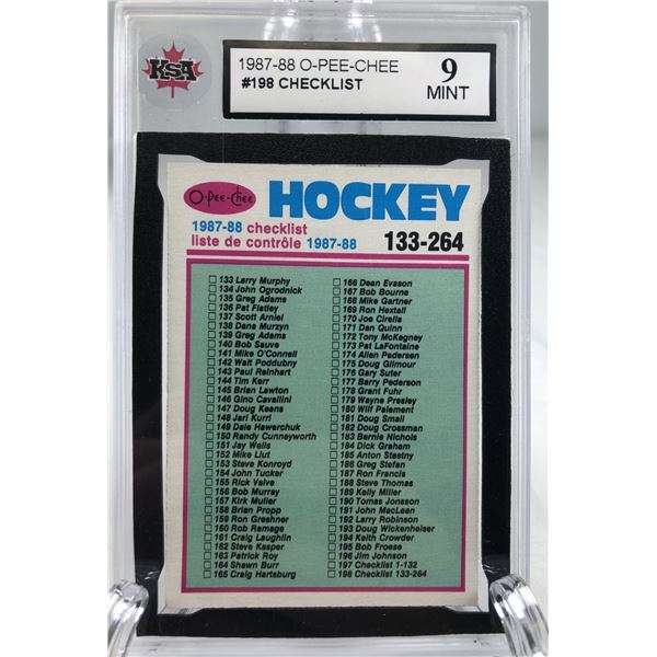 1987-88 O-Pee-Chee Checklist KSA 9