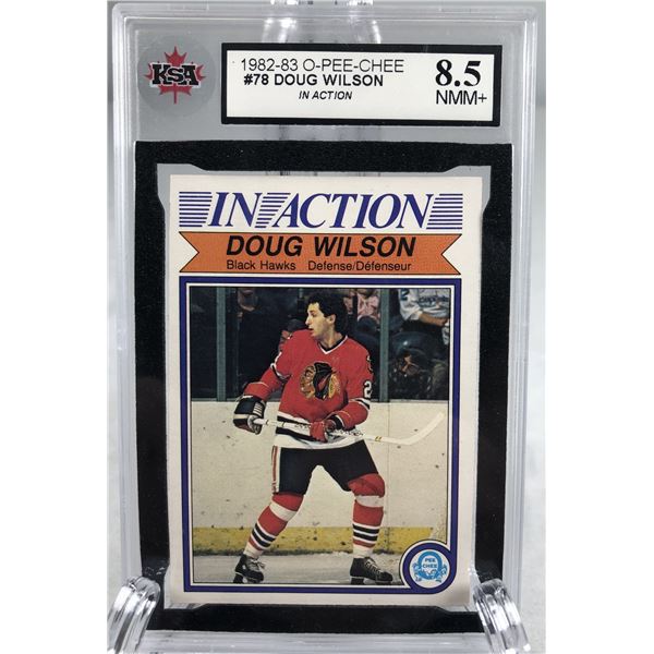 1982-83 OPC Action - Doug Wilson KSA 8.5 - Blackhawks