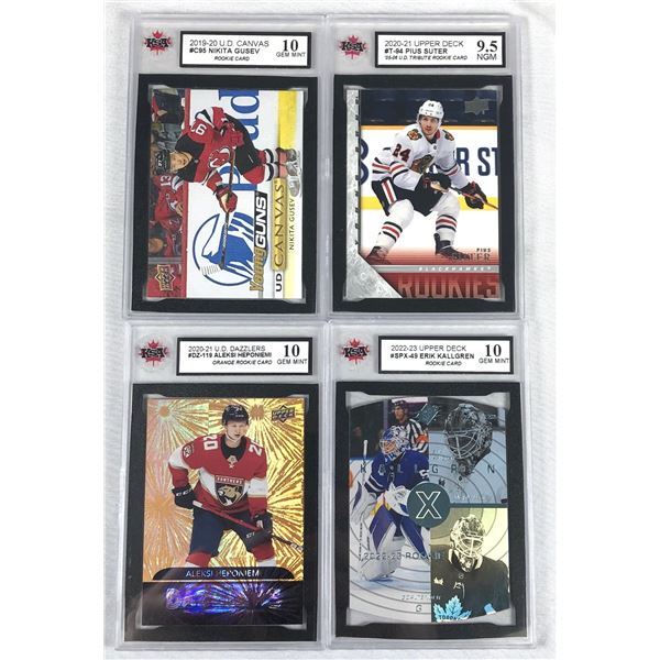 Graded Hockey ROOKIE Cards x4 - Pius Suter, Gusev, Kallgren