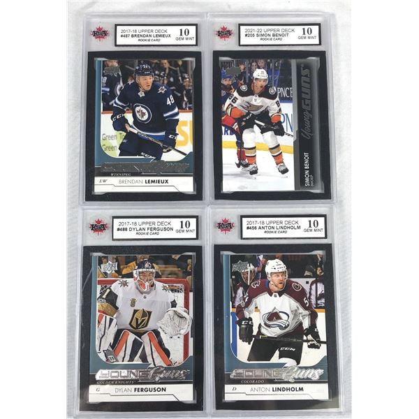 Graded Hockey ROOKIE Young Guns x4 - Lindholm, Benoit, Ferguson