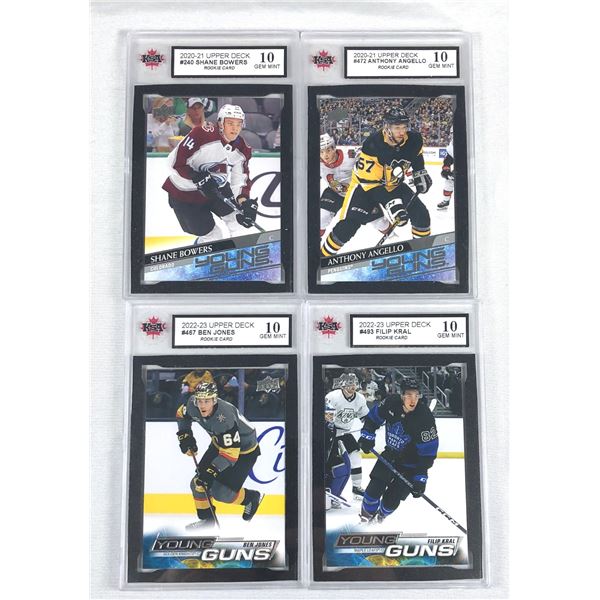 Graded Hockey ROOKIE Young Guns x4 - Angello, Kral, Jones