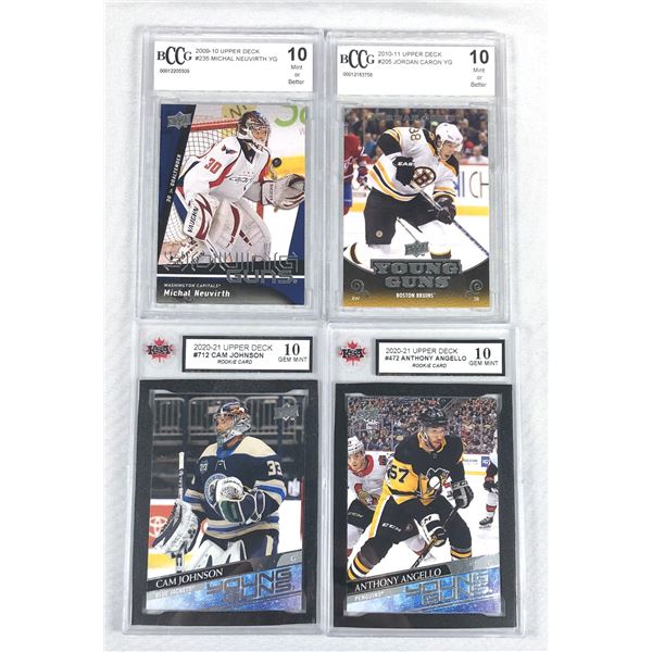 Graded Hockey ROOKIE Young Guns x4 - Caron, Neuvirth, Angelllo