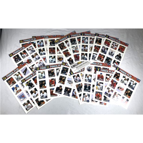 2002-03 Powerplay Hockey Sticker FULL SHEET SET 1-18