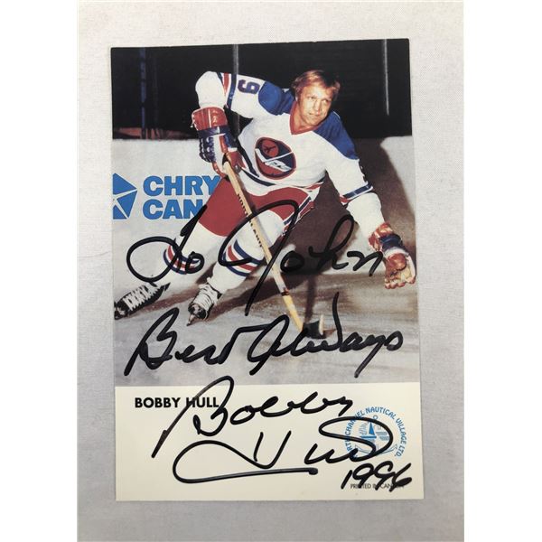 Bobby Hull AUTOGRAPHED Card - Jets