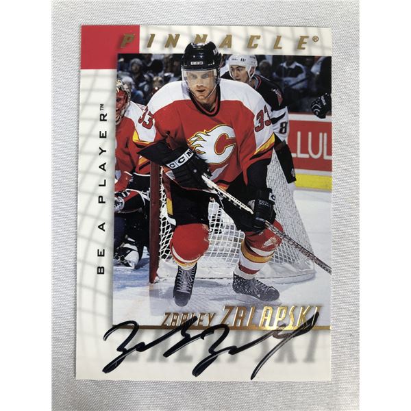 Zarley Zalapski AUTOGRAPH - 1998 Pinnacle - Flames