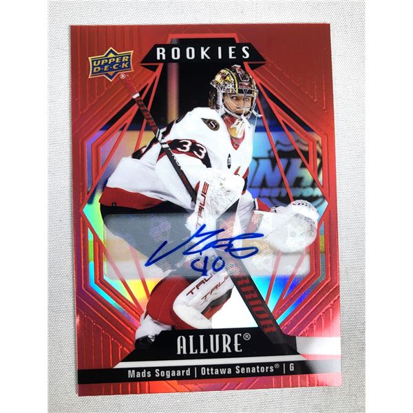 2022-23 UD Red Rainbow AUTO - Mads Sogaard - Senators