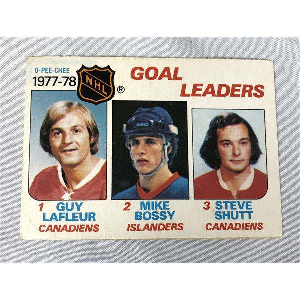 1978-79 OPC Goal Leaders - Laflueur, Bossy, Shutt