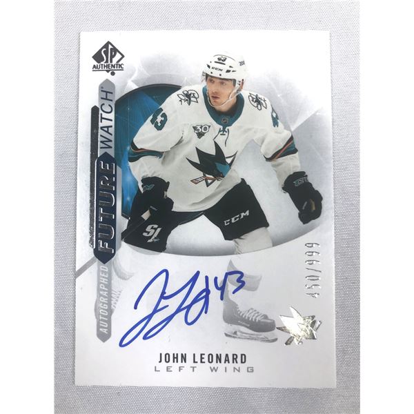 2020-21 SP - John Leonard AUTO /999 - Sharks