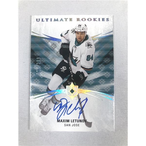 2020-21 Ultimate - Maxim Letunov RC AUTO /299 - Sharks