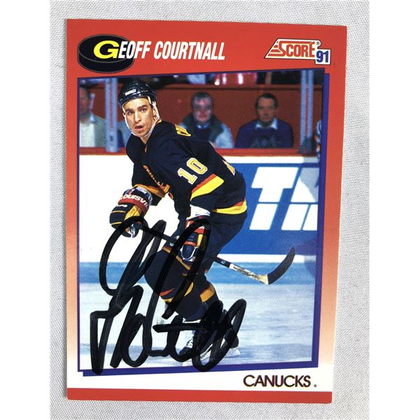 Geoff Courtnall Hand SIGNED Card - Canucks