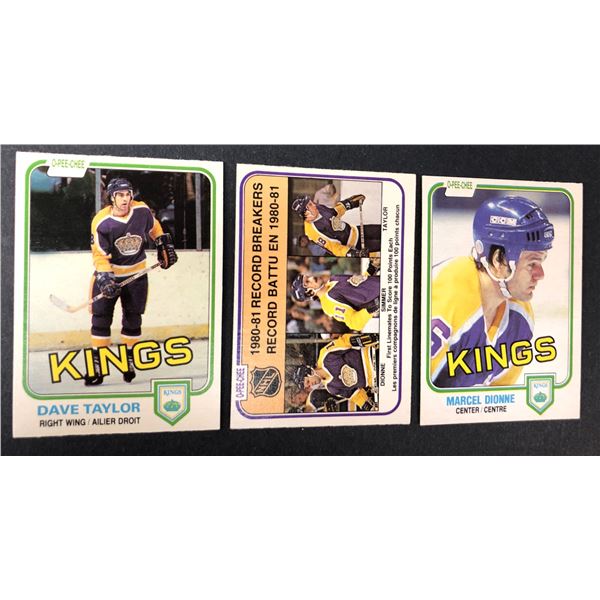 1981-82 OPC Dave Taylor & Dionne LOT x3 - Kings