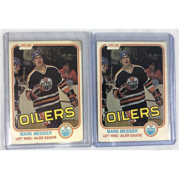 1981-82 OPC Mark Messier LOT x2 - Oilers