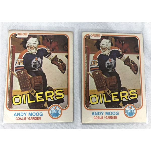 1981-82 OPC Andy Moog ROOKIE Cards x2 - Oilers