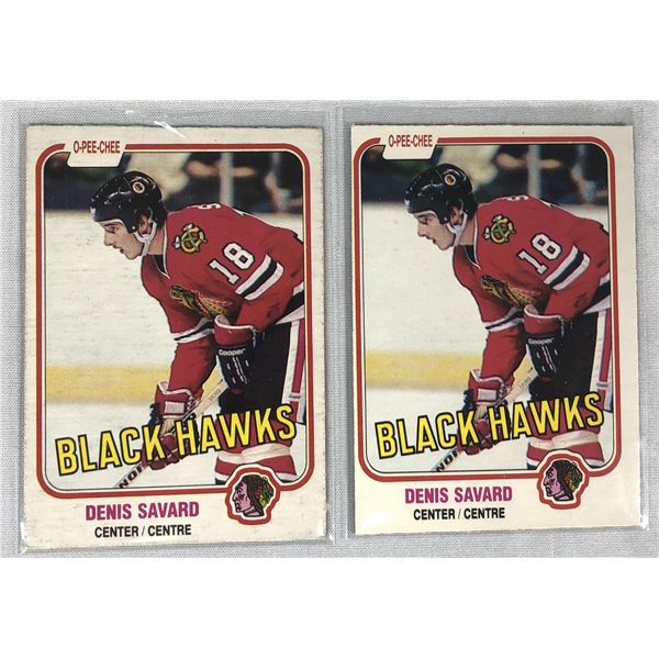 1981-82 OPC Denis Savard ROOKIE Card Lot x2 - Blackhawks