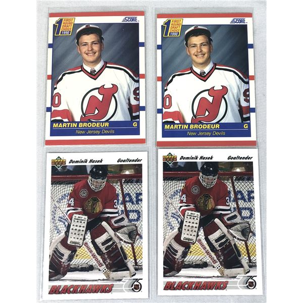 Dominik Hasek & Martin Brodeur ROOKIE LOT x4