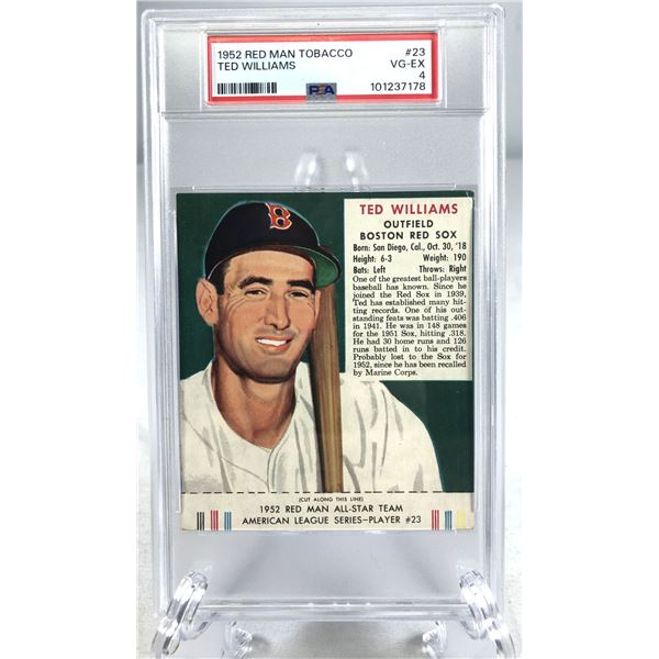 1952 Red Man - Ted Williams PSA 4 - Red Soxs