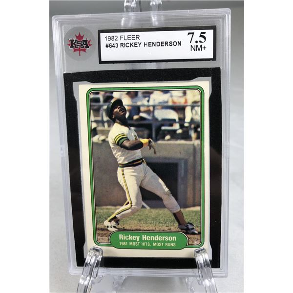 1982 Fleer - Rickey Henderson KSA 7.5 - Athletics