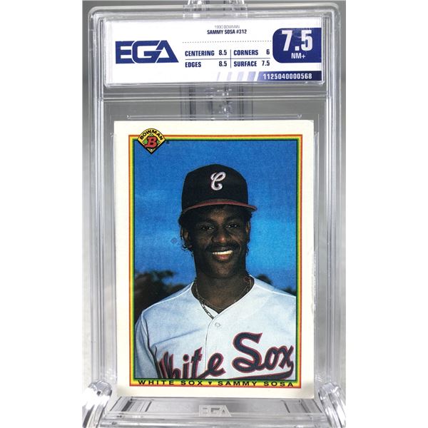 1990 Bowman - Sammy Sosa EGA 7.5 ROOKIE - Whitesoxs