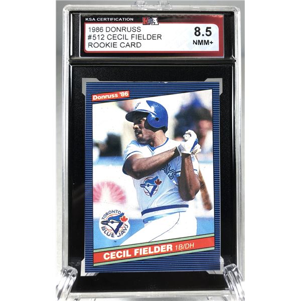 1986 Donruss - Cecil Fielder KSA 8.5 ROOKIE - Blue Jays