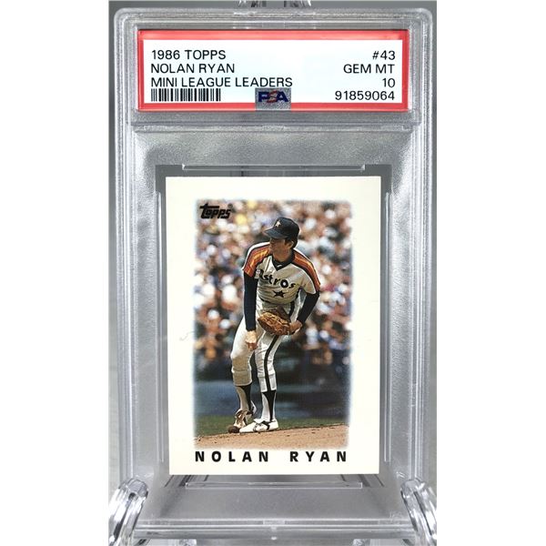 1986 Topps Mini - Nolan Ryan PSA 10 - Astros