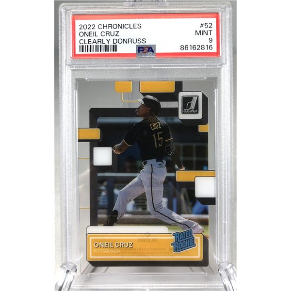 2022 Donruss Clearly - Oneil Cruz PSA 9 Rookie - Pirates