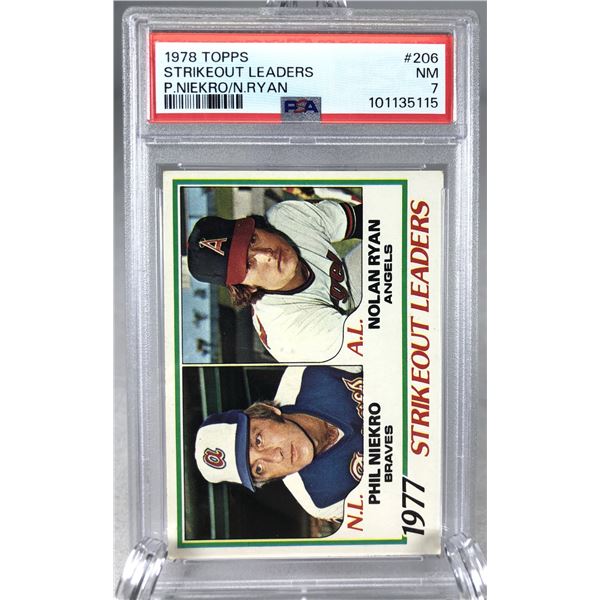 1978 Topps - Nolan Ryan & Niekro PSA 7