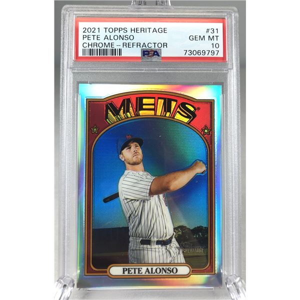 2021 Topps Heritage Refractor - Pete Alonso PSA 10 - Mets