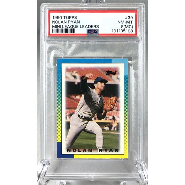 1990 Topps Mini - Nolan Ryan PSA 8MC - Rangers