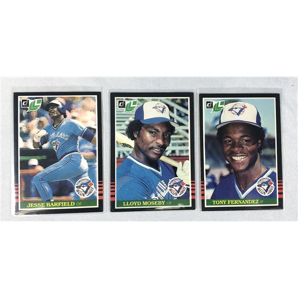 1985 Leaf Blue Jays LOT x3 - Moseby, Fernandez, Barfield